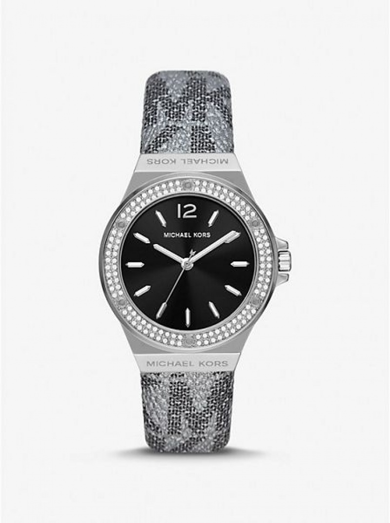 Michael Kors Lennox Pave Uhren Damen Silber | 239487-CHB