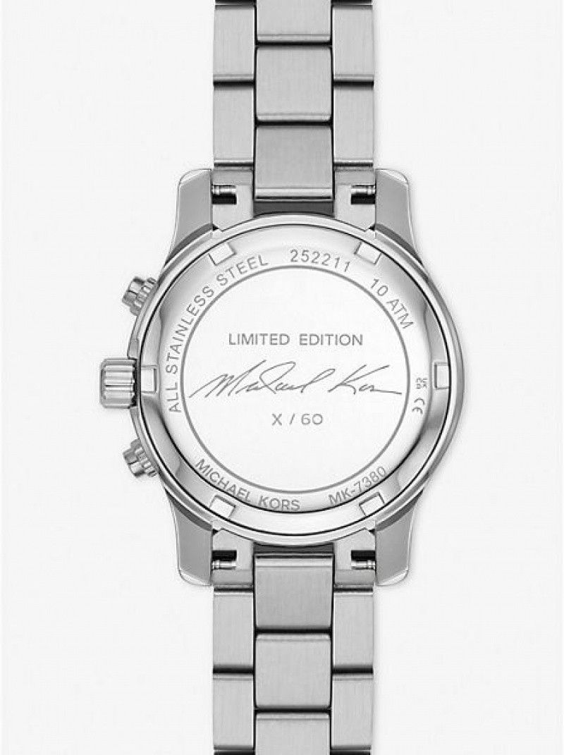 Michael Kors Limited-edition Runway Rhodium-plated Stainless Steel Wrap Uhren Damen Silber | 394807-FOA