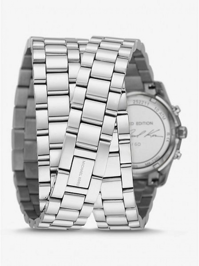 Michael Kors Limited-edition Runway Rhodium-plated Stainless Steel Wrap Uhren Damen Silber | 394807-FOA