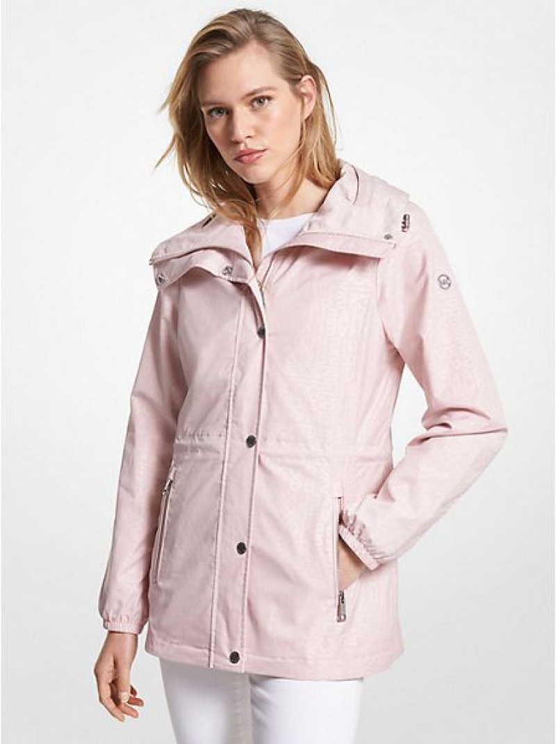 Michael Kors Logo Print Woven Jacke Damen Rosa | 294301-FZQ