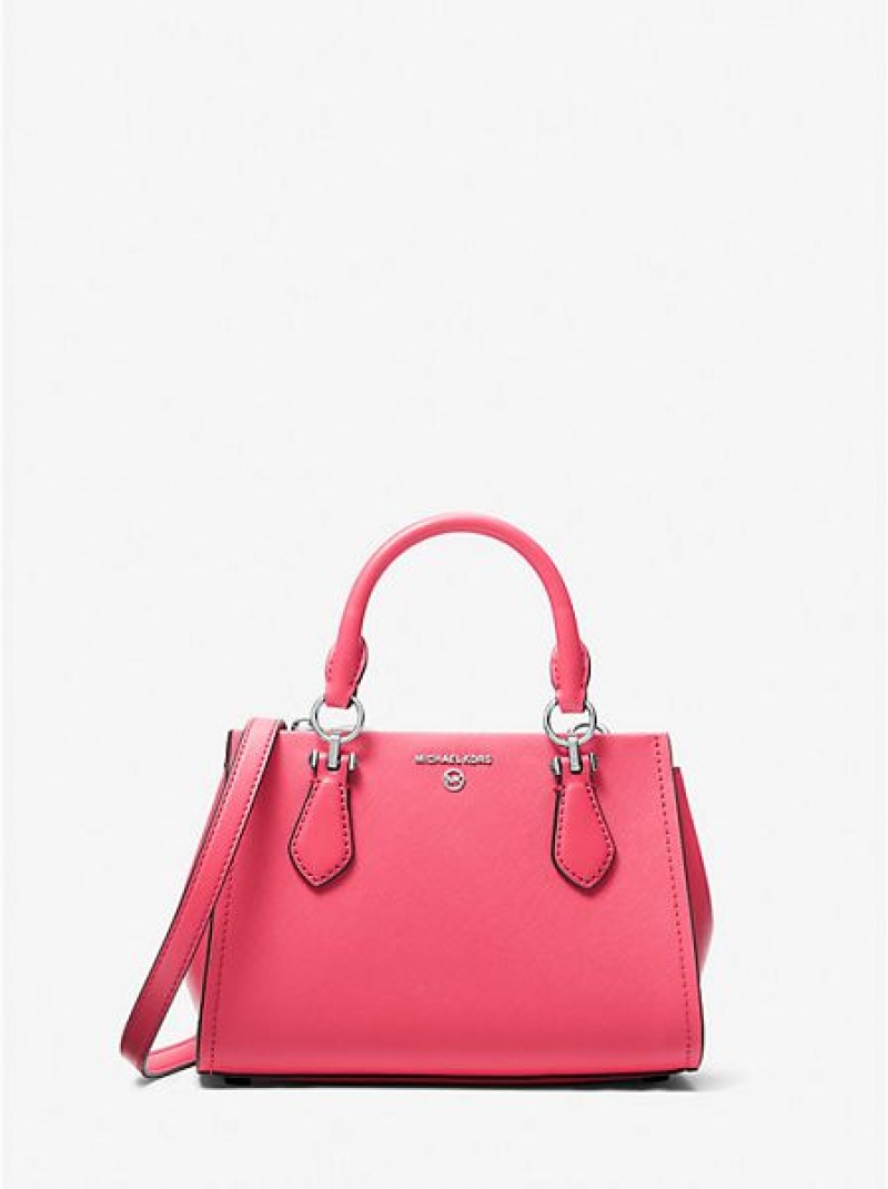 Michael Kors Marilyn Small Saffiano Leder crossbody taschen Damen Rosa | 298341-ILP