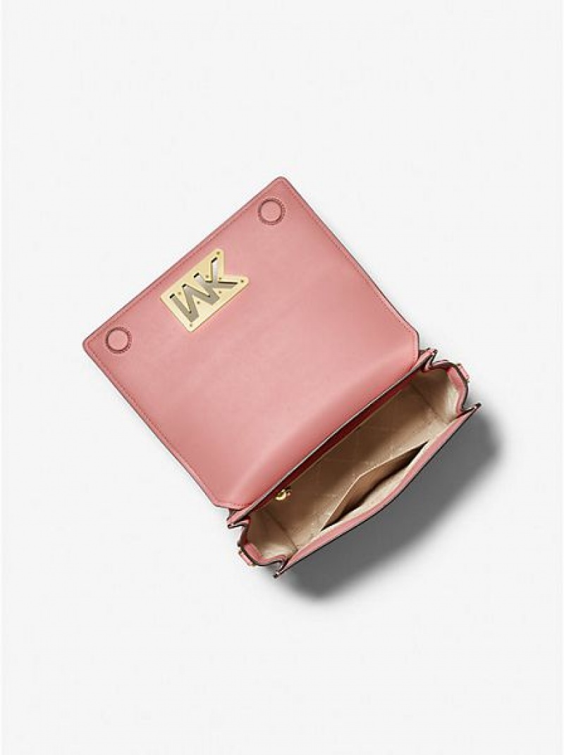 Michael Kors Mimi Medium Leder Kuriertaschen Damen Rosa | 143905-JDS