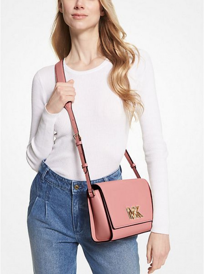 Michael Kors Mimi Medium Leder Kuriertaschen Damen Rosa | 143905-JDS