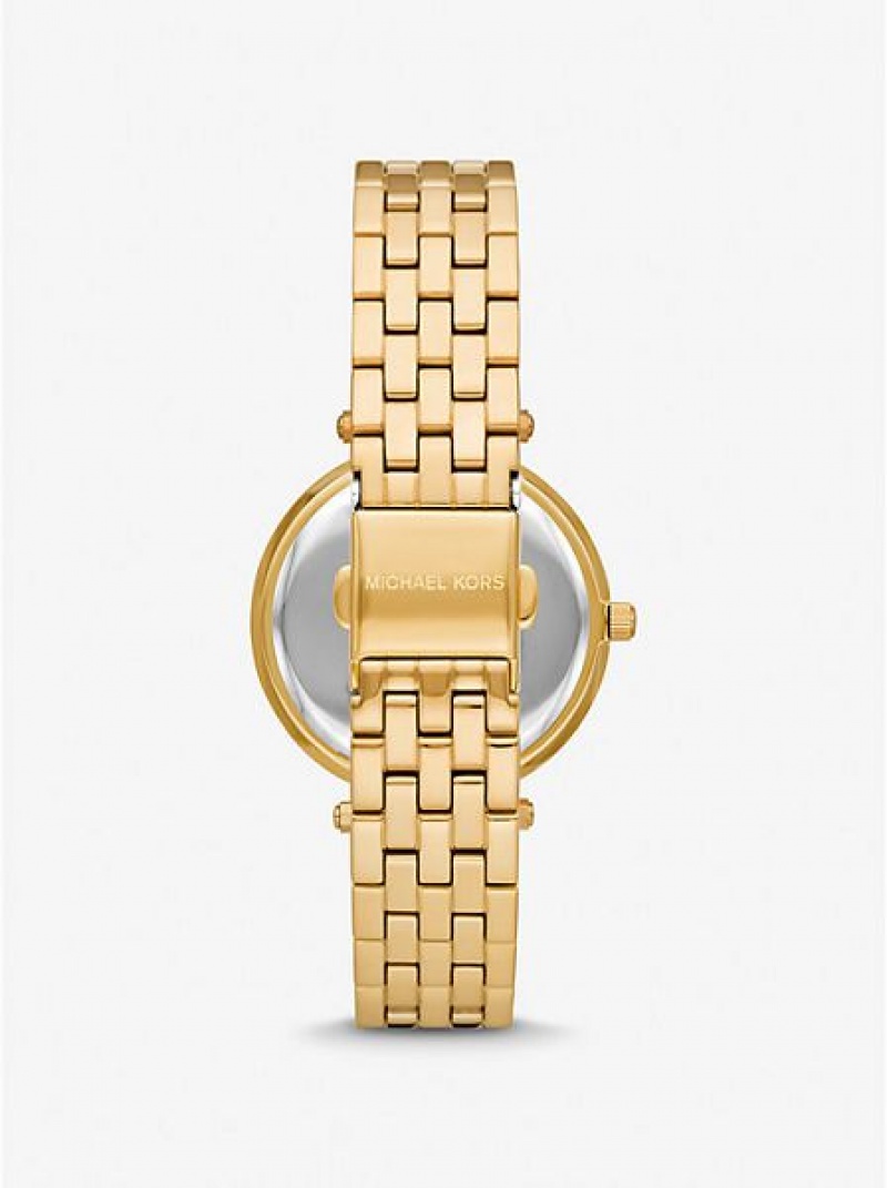 Michael Kors Mini Darci Pave Uhren Damen Gold | 138056-LHR