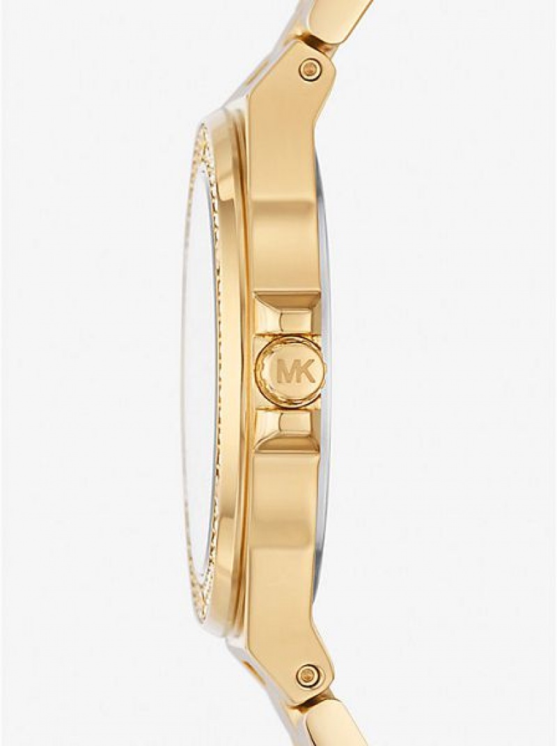 Michael Kors Mini Lennox Pave Uhren Damen Gold | 952768-SUV