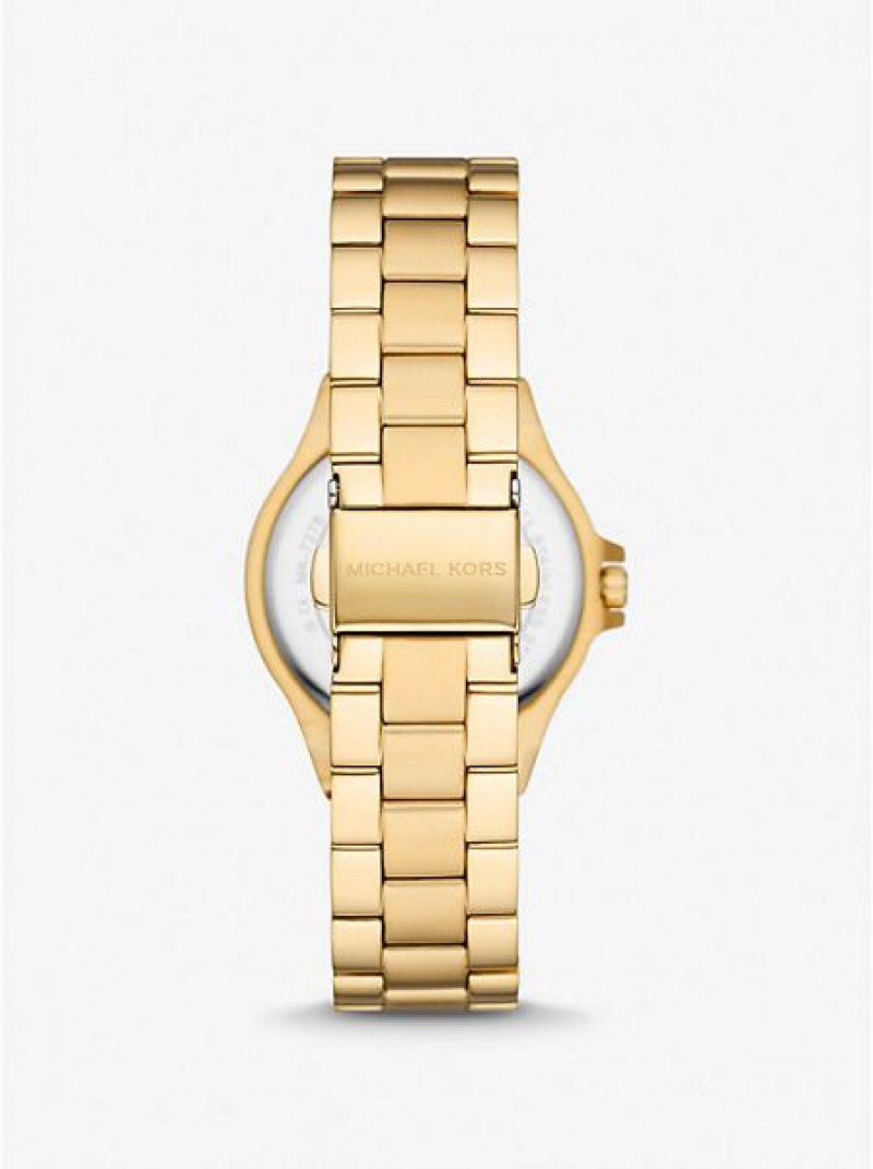 Michael Kors Mini Lennox Pave Uhren Damen Gold | 952768-SUV