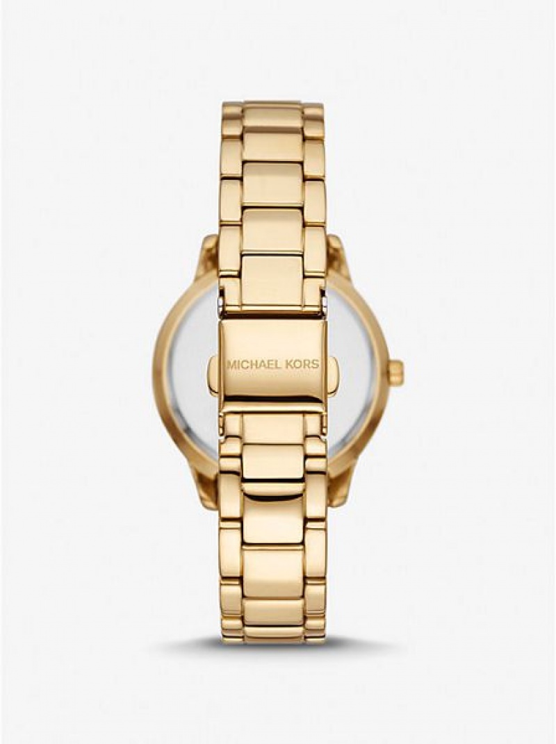 Michael Kors Mini Tibby Pave Uhren Damen Gold | 980167-LBO