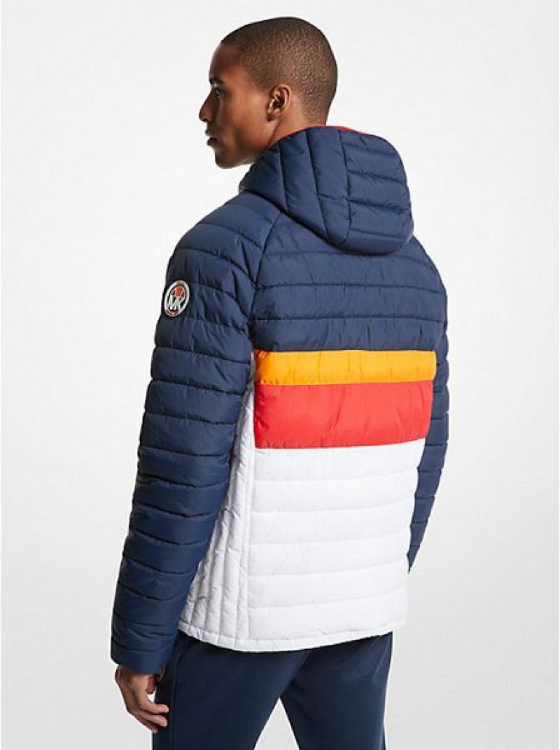 Michael Kors Mk X Ellesse Breckenridge Color-blocked Gesteppt Nylon Puffer Jacke Herren Mehrfarbig | 264579-ZAV