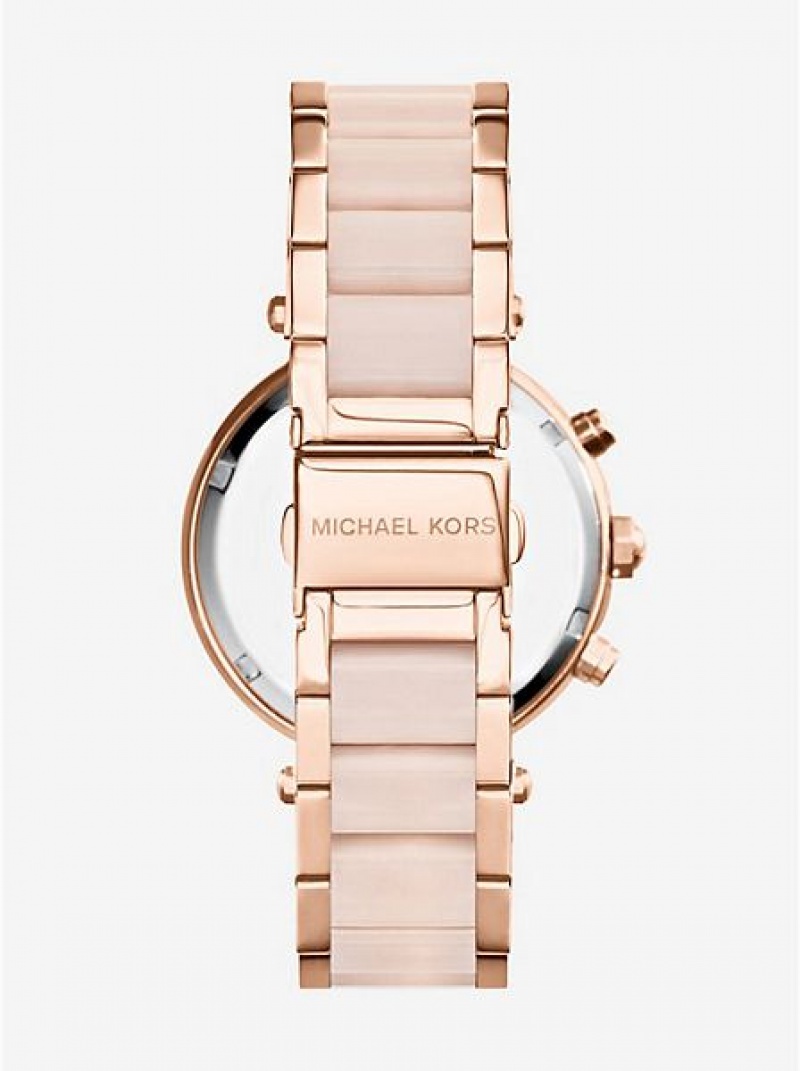 Michael Kors Parker Blush Acetate Uhren Damen Rosa Gold | 720163-OCS