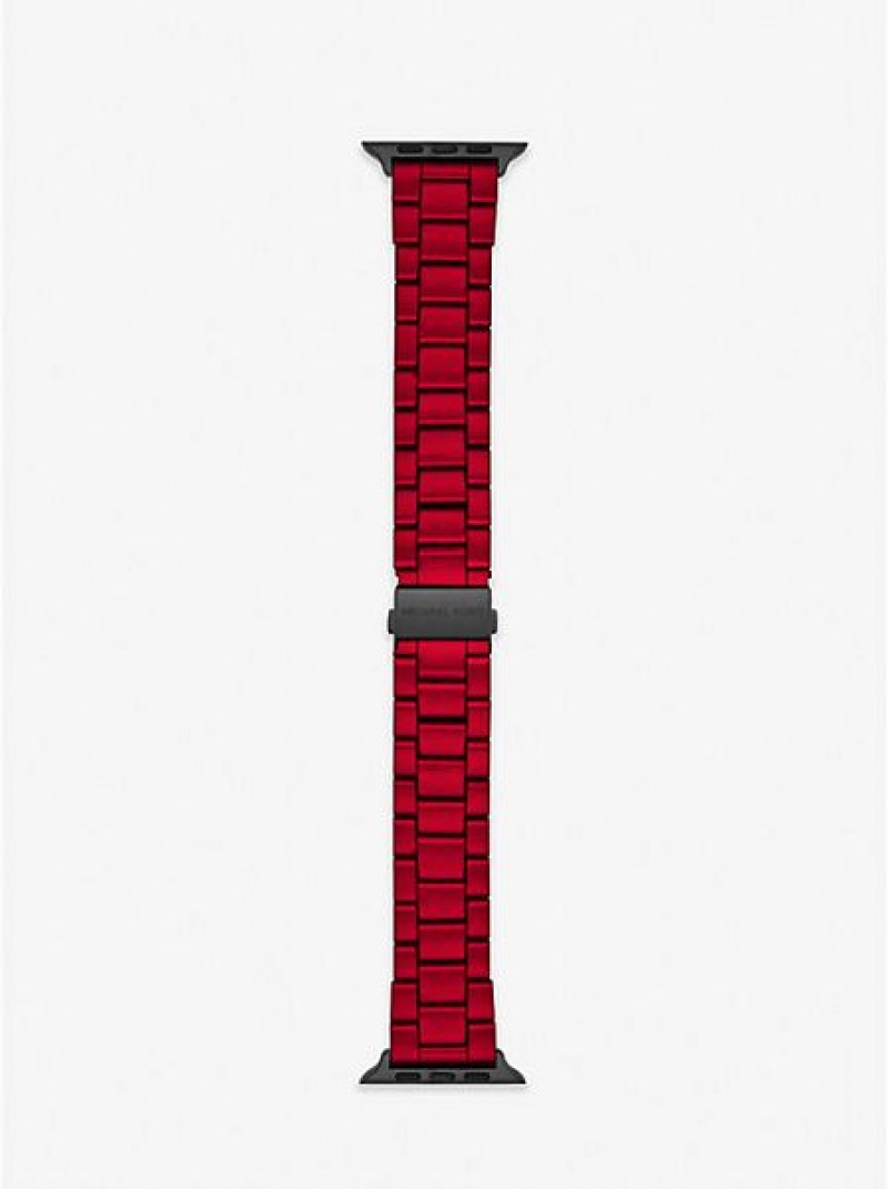 Michael Kors Red-coated Stainless Steel Riemen For Apple Uhren Damen Rot | 054169-IGY