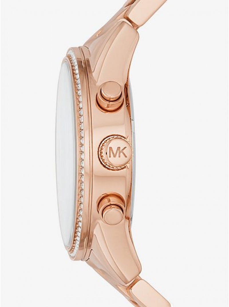 Michael Kors Ritz Uhren Damen Rosa Gold | 406791-SMW