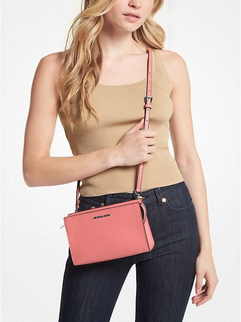 Michael Kors Sheila Small Faux Leder crossbody taschen Damen Rosa | 765214-WCE