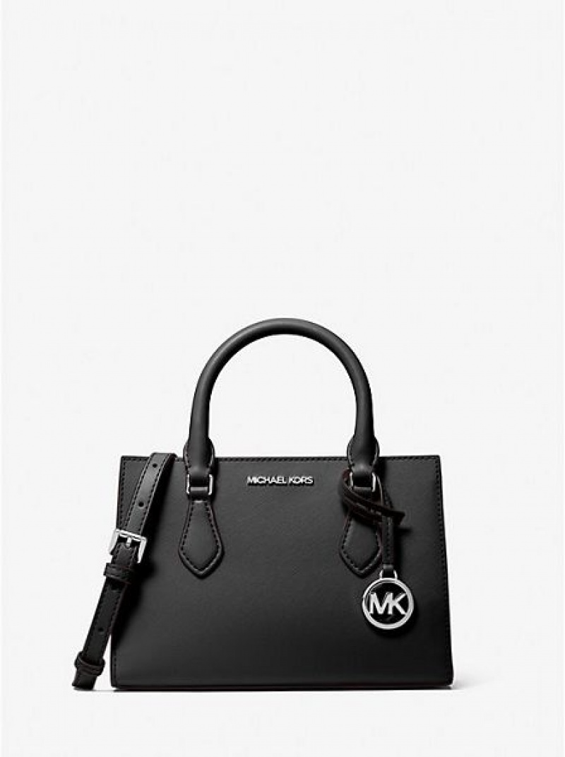 Michael Kors Sheila Small Faux Saffiano Leder Schulranzen Damen Schwarz | 896435-VRE