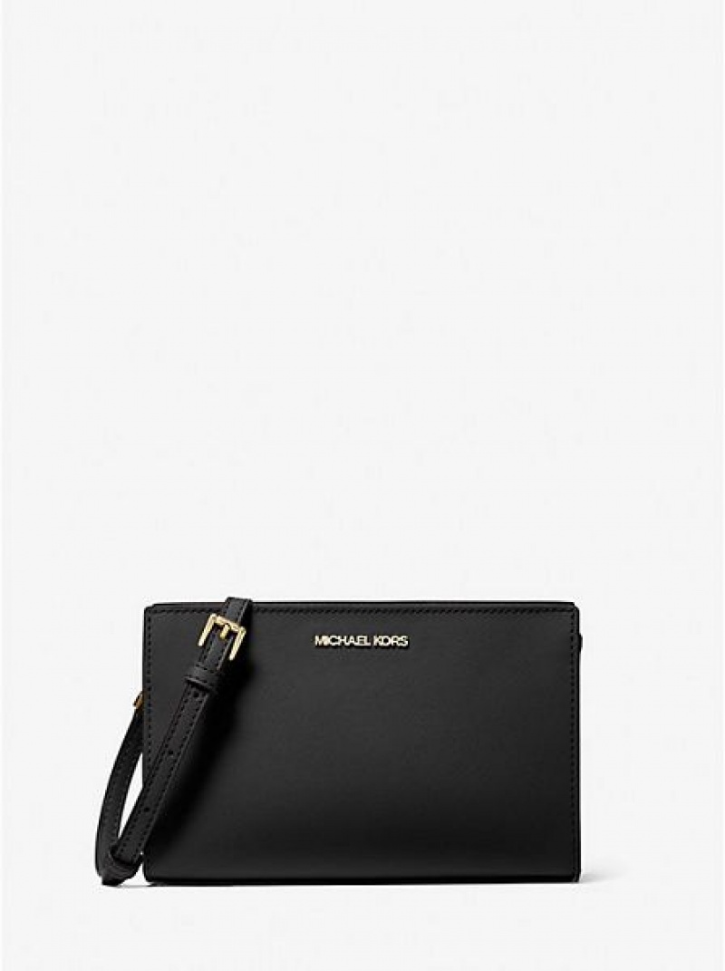 Michael Kors Sheila Small Faux Saffiano Leder crossbody taschen Damen Schwarz | 053869-BAX