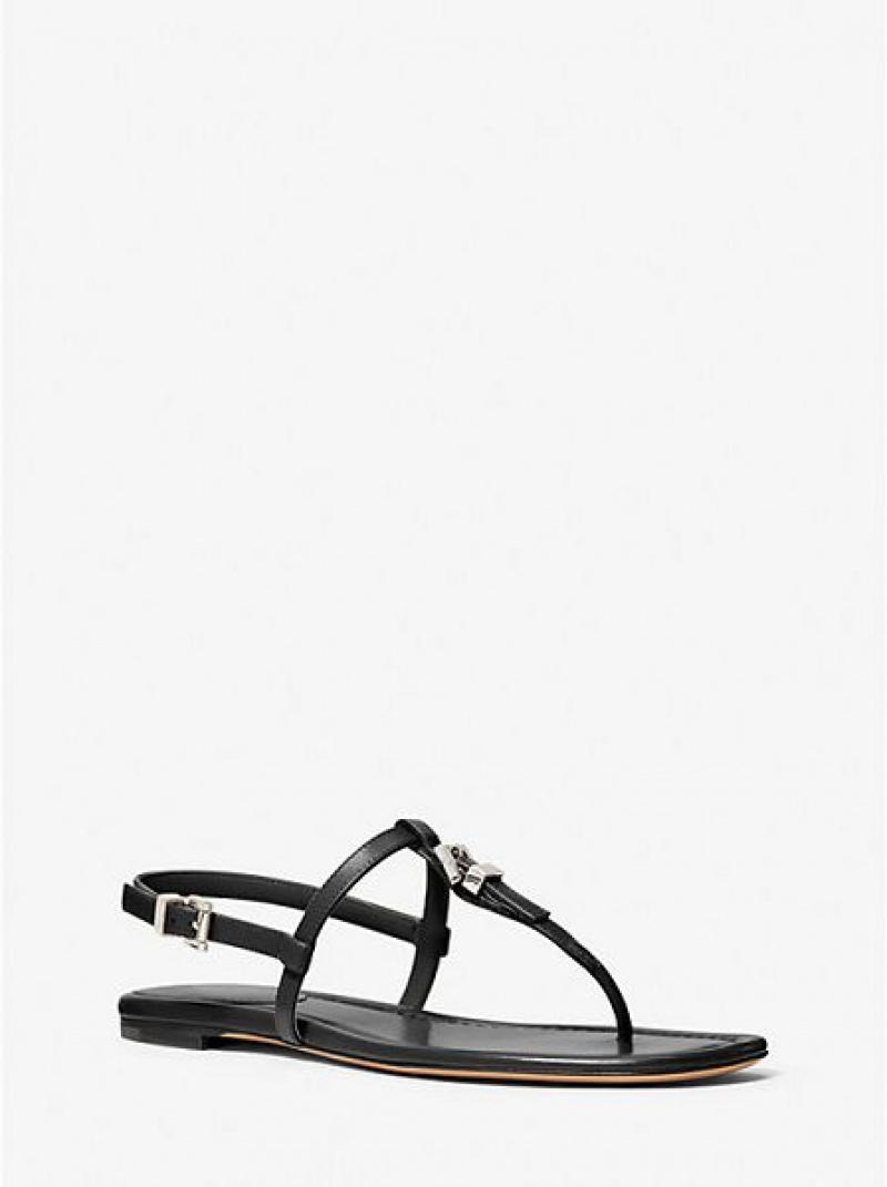 Michael Kors Sofia Leder Sandalen Damen Schwarz | 974012-AZP