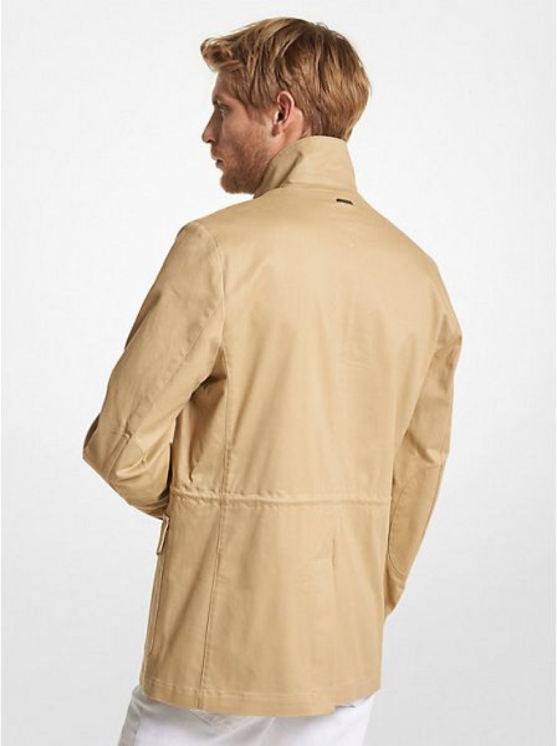 Michael Kors Stretch Baumwoll Field Jacke Herren Khaki | 592874-PNB