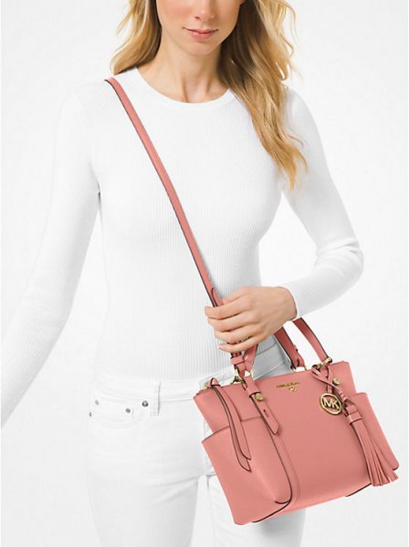 Michael Kors Sullivan Small Saffiano Leder Tragetaschen Damen Rosa | 204713-FUW