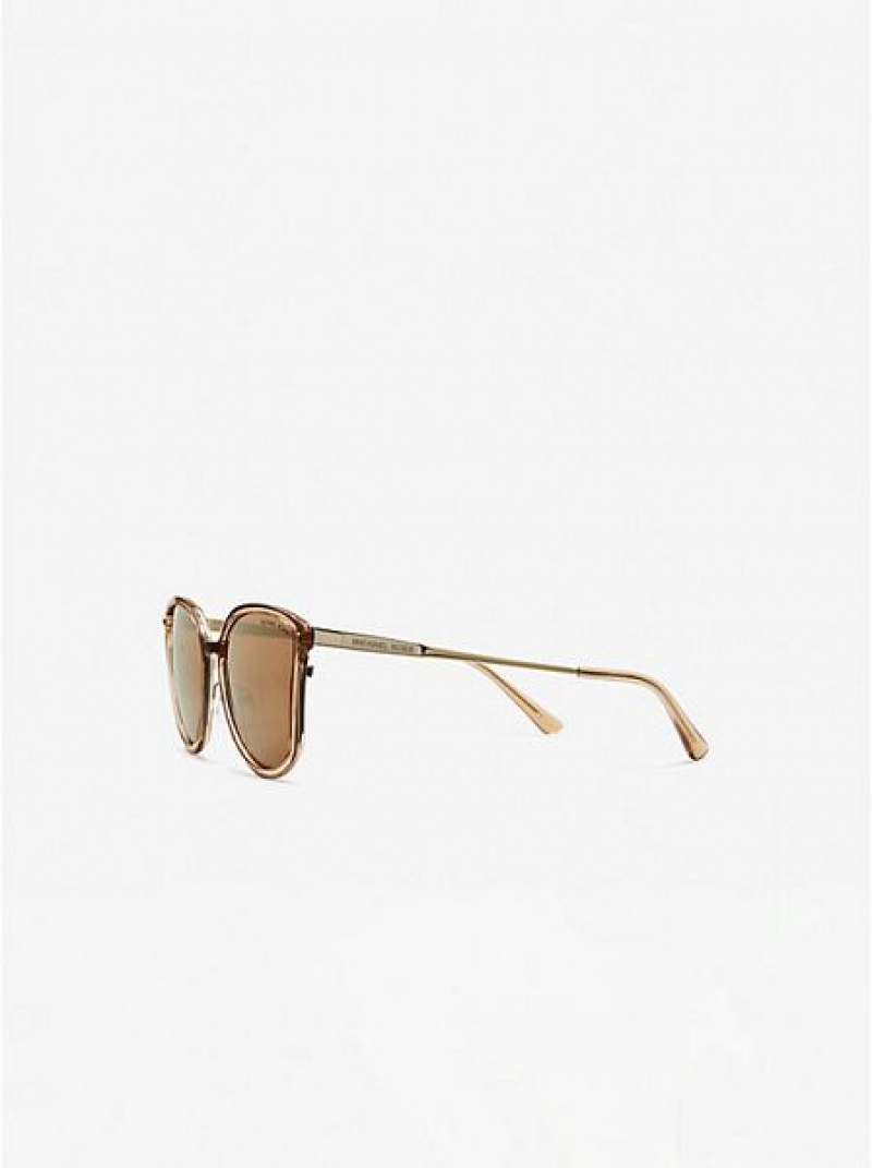 Michael Kors Turin Sonnenbrille Damen Hellgold | 721458-BEK